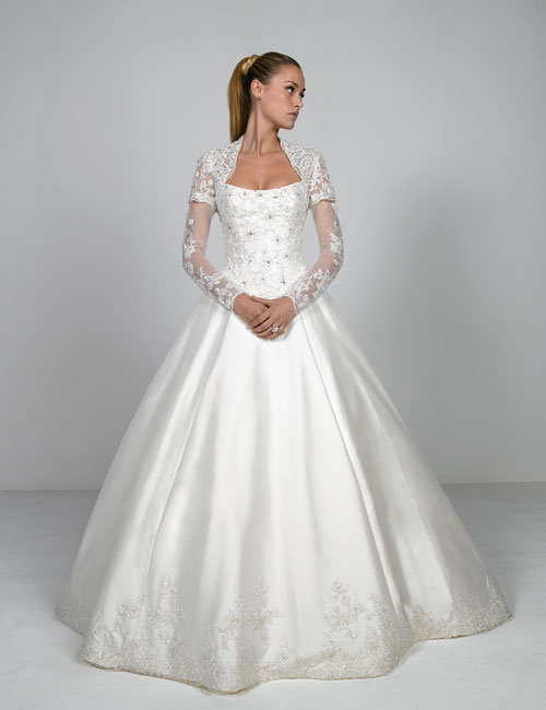 Silk dupion and beaded lace strapless ball gown This dress has a number of